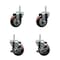 Service Caster 35 Inch Maroon Polyurethane Wheel Swivel 34 Inch Threaded Stem Caster Set 2 Brakes SCC SCC-TS20S3514-PPUB-MRN-34212-2-TLB-2 - alternate 1
